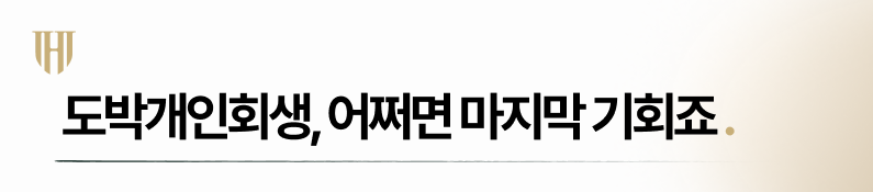 도박개인회생 인가결정이 나기 위한 전략